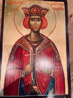 Icoon - Sint Katharina - Hout, Antiek en Kunst, Antiek | Boeken en Manuscripten