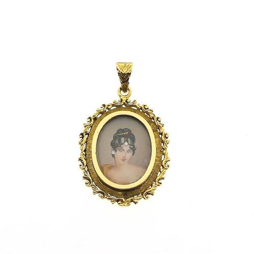 Gouden hanger met emaille portret | Vintage/antiek, Bijoux, Sacs & Beauté, Bracelets à breloques, Enlèvement ou Envoi