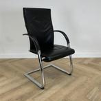 ahrend 350 Design vergaderstoel met hoge rug en slede frame,, Gebruikt, Zwart, Eén