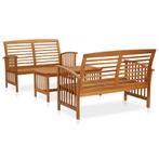 vidaXL 3-delige Loungeset massief acaciahout, Tuin en Terras, Verzenden, Nieuw, Loungeset