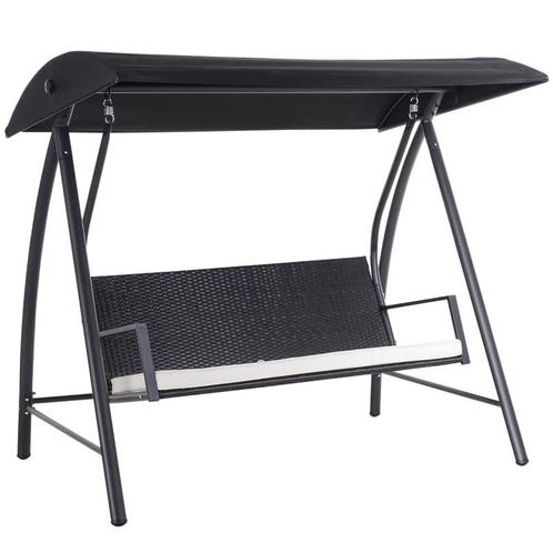 TRUUSK 3-zits Hangmat met Dakschommel - Poly Rotan en Metaal, Tuin en Terras, Tuinstoelen, Verzenden