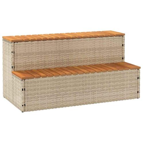 vidaXL Hottub-opstap 100x50x50,5 cm poly rattan&massief, Tuin en Terras, Zwembaden, Nieuw, Verzenden
