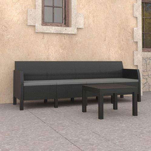 vidaXL 2-delige Loungeset met kussens PP rattan, Tuin en Terras, Tuinsets en Loungesets, Loungeset, Nieuw, Verzenden
