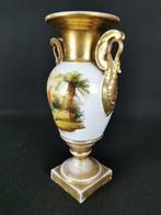 Vaso impero dorato, porcellana decorata, altezza 22 cm -, Antiek en Kunst