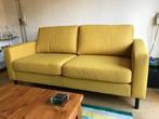 Leren 2.5-zits zetel met stalen poten - geel leer - Echt, Nieuw, 150 tot 200 cm, Modern, Leer