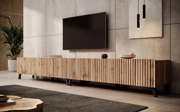 Meubella | TV-Meubel eiken 300cm hotel chique lamellen beschikbaar voor biedingen