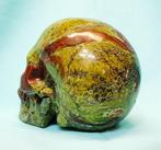 Crâne humain sculpté à la main en Crâne sculpté - Jasper, Antiquités & Art, Curiosités & Brocante