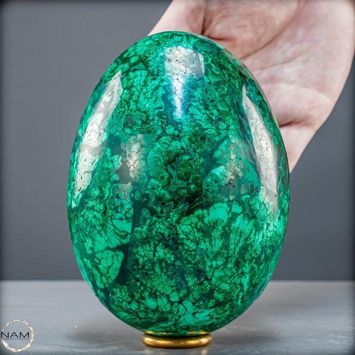 Adembenemend malachit-ei – een meesterwerk van natuurlijke, Verzamelen, Mineralen en Fossielen