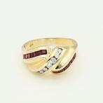 Bague - 14 carats Or jaune Diamant (Naturelle) - Rubis, Nieuw