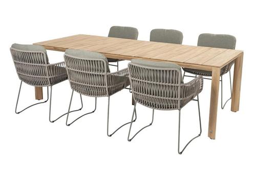 4 Seasons Outdoor Murcia tuinset olijfgroen met teakhouten, Tuin en Terras, Tuinsets en Loungesets
