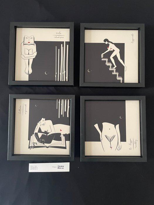 Kiasmo - Chiara Rescio - Lijst (4) - Hout, Keramiek, Antiek en Kunst, Antiek | Meubels | Stoelen en Sofa's