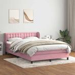 vidaXL Boxspring met matras fluweel roze 160x210 cm, Verzenden, Nieuw