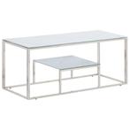 vidaXL Table basse argenté acier inoxydable et verre, Verzenden, Neuf