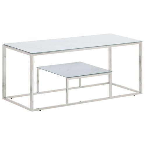 vidaXL Table basse argenté acier inoxydable et verre, Maison & Meubles, Tables | Tables de salon, Neuf, Envoi