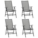 vidaXL Klapstoelen mesh 4 st staal antraciet, Tuin en Terras, Tuinstoelen, Verzenden, Nieuw