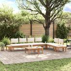 vidaXL Tuinbank set 5 pcs Bruin en Crème 2-zitter Small, Verzenden, Nieuw