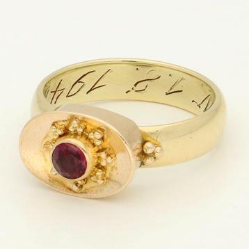 Ring - 14 karaat Geel goud - Robijn