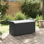 vidaXL Tuinbank met kussen 116x46x57 cm poly rattan zwart, Verzenden, Nieuw