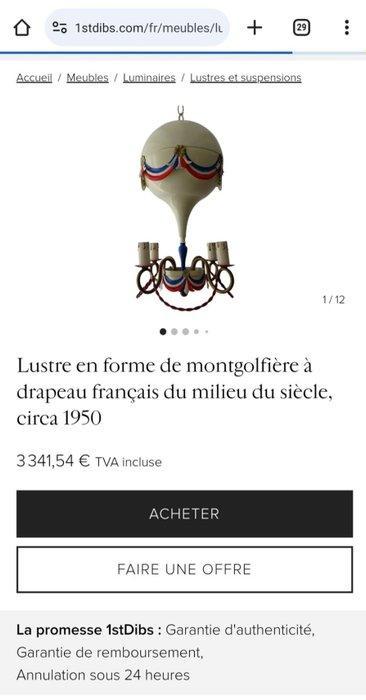 Lustre - Métal - Montgolfière, Antiek en Kunst, Antiek | Meubels | Stoelen en Sofa's