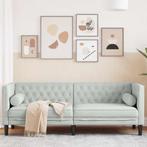 vidaXL Chesterfieldbank Geruit Lichtgrijs 194 x 74,5 x 70,5, Huis en Inrichting, Zetels | Zetels, Verzenden, Nieuw