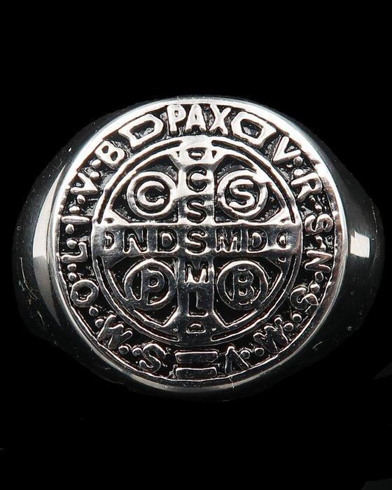 Chevalière dexorcisme - Croix de Saint Benoît - Puissance, Antiek en Kunst, Antiek | Boeken en Manuscripten