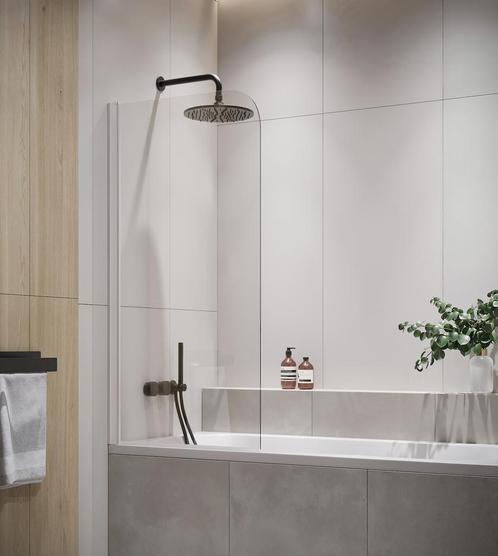 Badwand Torino 60 x 140 cm Chroom Badscherm Draaibaar 5 mm, Doe-het-zelf en Bouw, Sanitair, Nieuw, Verzenden
