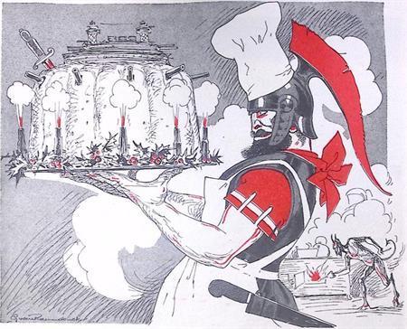 Een kerstpudding van Mars-en-Pijn op spotprent (lijst optie), Antiek en Kunst, Kunst | Litho's en Zeefdrukken, Verzenden