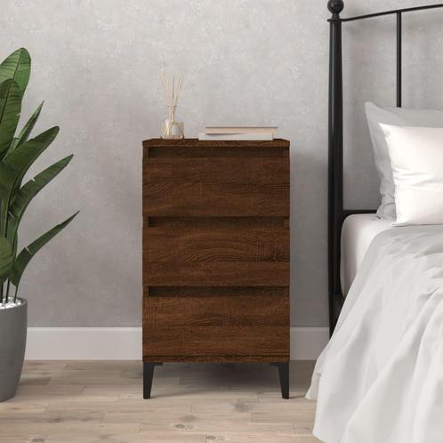 vidaXL Nachtkastje 40x35x70 cm bewerkt hout bruin eikenkleur, Huis en Inrichting, Slaapkamer | Nachtkastjes, Nieuw, Verzenden