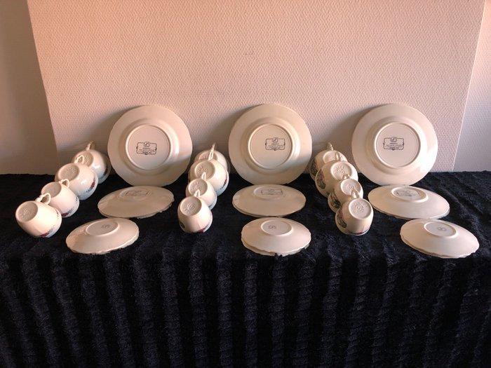 Sarreguemines - Henri Loux, assiettes de dessert, tasses de, Antiek en Kunst, Antiek | Meubels | Tafels