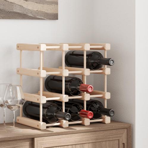 vidaXL Wijnrek voor 12 flessen 36x23x36 cm massief, Huis en Inrichting, Woonaccessoires | Wijnrekken, Nieuw, Verzenden