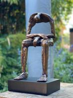 sculptuur, Modern Bronze Sculpture - Seated Bronze Sculpture, Antiquités & Art