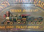 Vintage Americana Trein Spoorweg - Reclamebord - Hout