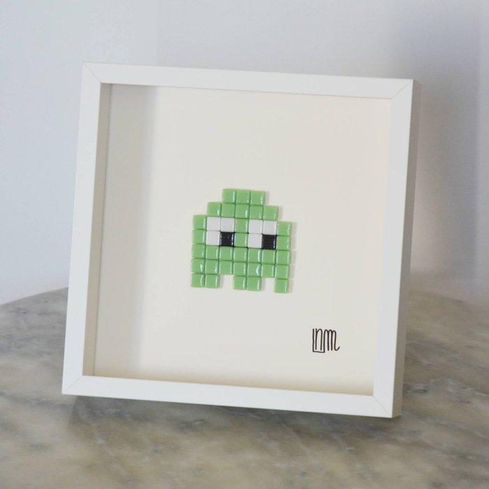 nLm - Pac-Man Green, Mosaic, Antiquités & Art, Art | Objets design