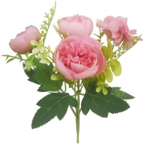 Boeketje ranonkel hortensia hydrangea en besjes roze, Maison & Meubles, Accessoires pour la Maison | Plantes & Fleurs artificielles