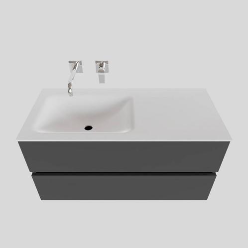 Badkamermeubel Solid Surface BWS Oslo 100x46 cm Links Mat, Doe-het-zelf en Bouw, Sanitair, Bad, Nieuw, Ophalen of Verzenden