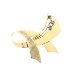 Gouden abstracte broche mix van saffieren (vintage, speld), Handtassen en Accessoires, Broches, Gebruikt, Overige kleuren, Ophalen of Verzenden