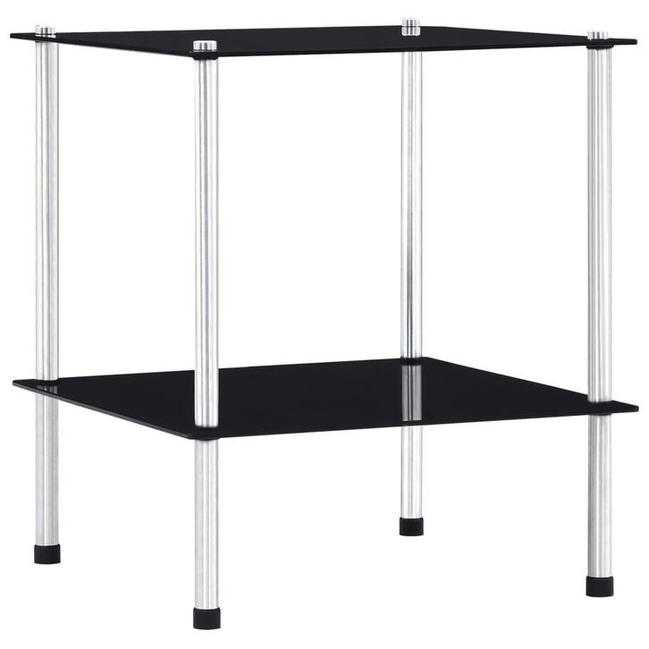 vidaXL Kastje 2-laags 40x40x47 cm gehard glas zwart, Huis en Inrichting, Kasten | Boekenkasten, Nieuw, Verzenden