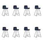 Set van 8 Leren barkrukken Candy laag - Toledo Kobalt, Ophalen of Verzenden