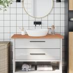 vidaXL Wastafelblad 100x50x2,5 cm massief beukenhout, Huis en Inrichting, Keuken | Keukenelementen, Verzenden, Nieuw