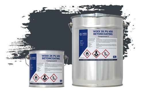 Wixx 2K PU 450 Betoncoating RAL 7016 | Antracietgrijs 5L, Doe-het-zelf en Bouw, Verf, Beits en Lak, Nieuw, Verzenden