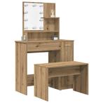 vidaXL Kaptafelset met LED-verlichting bewerkt hout oud, Huis en Inrichting, Verzenden, Nieuw