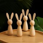 Houten konijn figuurtje (voor knutselwerk, 9 cm hoog), Doe-het-zelf en Bouw, Verzenden, Nieuw