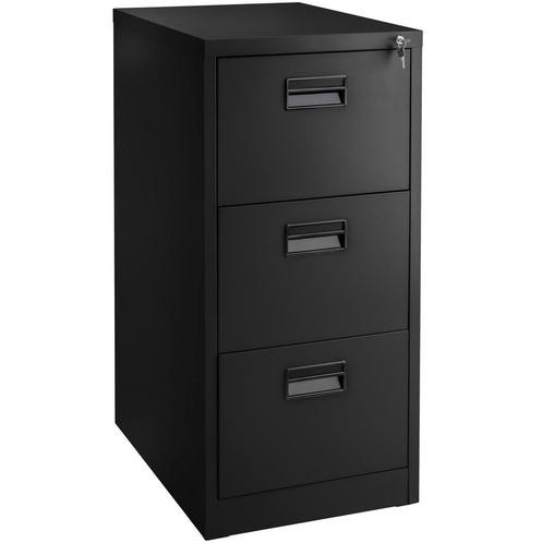 tectake Archiefkast met 3 lades 62,4x46x102,8cm - zwart, Huis en Inrichting, Kasten | Roldeurkasten en Archiefkasten, Verzenden