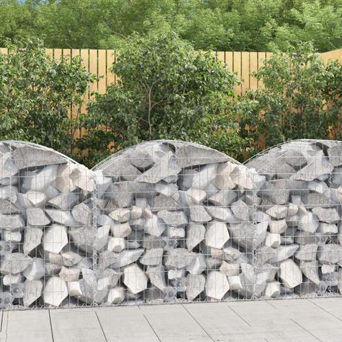 vidaXL Schanskorf gewelfd 100x50x80/100 cm gegalvaniseerd, Tuin en Terras, Bloempotten, Nieuw, Verzenden