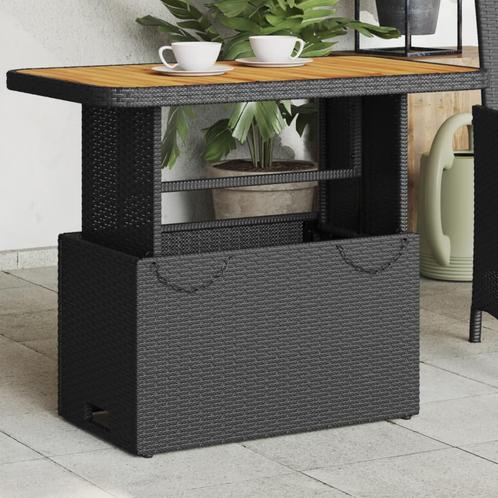 vidaXL Tuintafel 90x55x71 cm poly rattan en massief, Tuin en Terras, Tuintafels, Nieuw, Verzenden