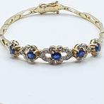 Armband - 18 karaat Geel goud - 1.74ct. tw. Saffier -, Handtassen en Accessoires, Armbanden, Nieuw