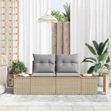 vidaXL Tuin Sofa Beige 184 x 62 x 85cm poly rattan, Verzenden