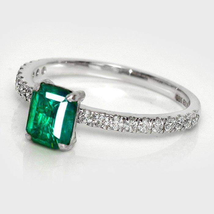 Zonder minimumprijs - Ring - 14 karaat Witgoud, IGI 0.78 ct, Bijoux, Sacs & Beauté, Bagues