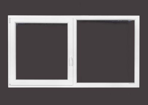 PVC raam draaikiep-vast b200xh110 cm Wit, Doe-het-zelf en Bouw, Glas en Ramen, Dubbelglas, Nieuw, Gevelraam of Ruit, 80 tot 120 cm
