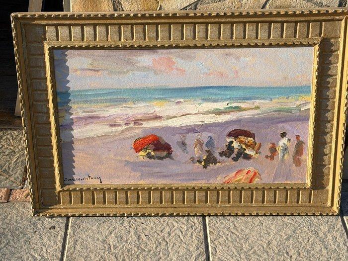 Vives Maristany (XX) - Día de playa en Valencia, Antiek en Kunst, Kunst | Schilderijen | Klassiek